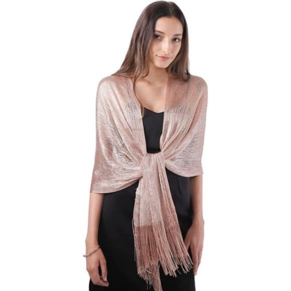 Sparkle Shawls Wraps With Buckle Pink